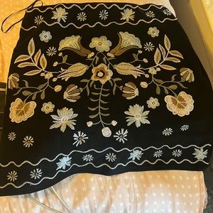 Black floral skirt